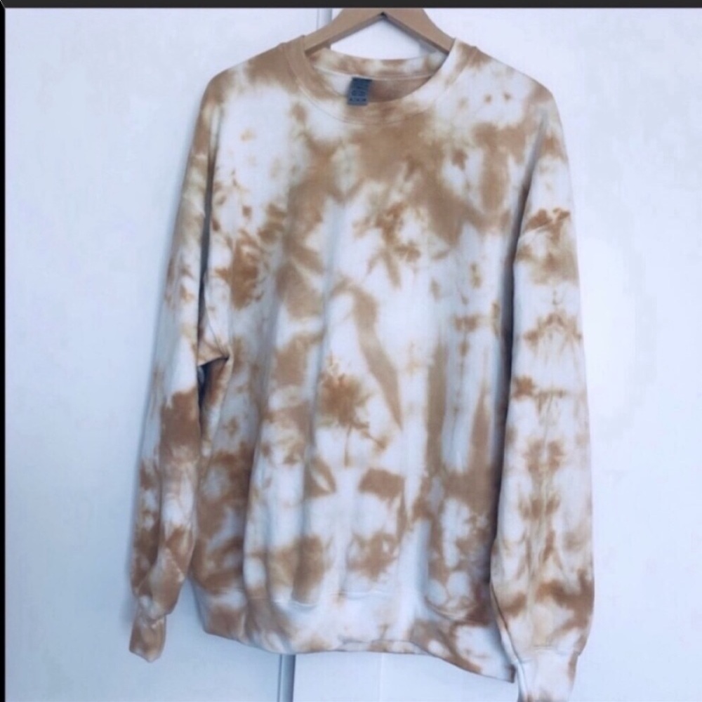 Tie Dye Golden Marble NEW Handmade Crewneck - Picture 5 of 9